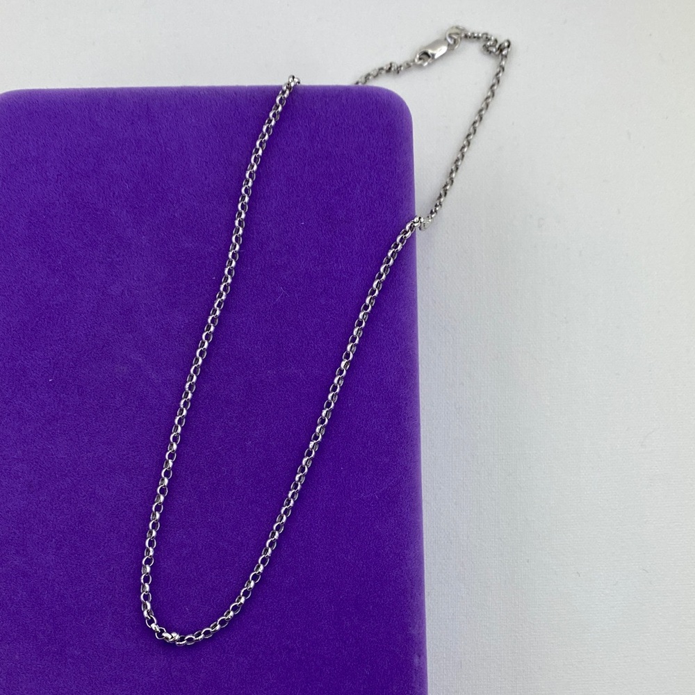 💛 Minimalist 14k White Gold Chain | Rolo Link Necklace | Layering